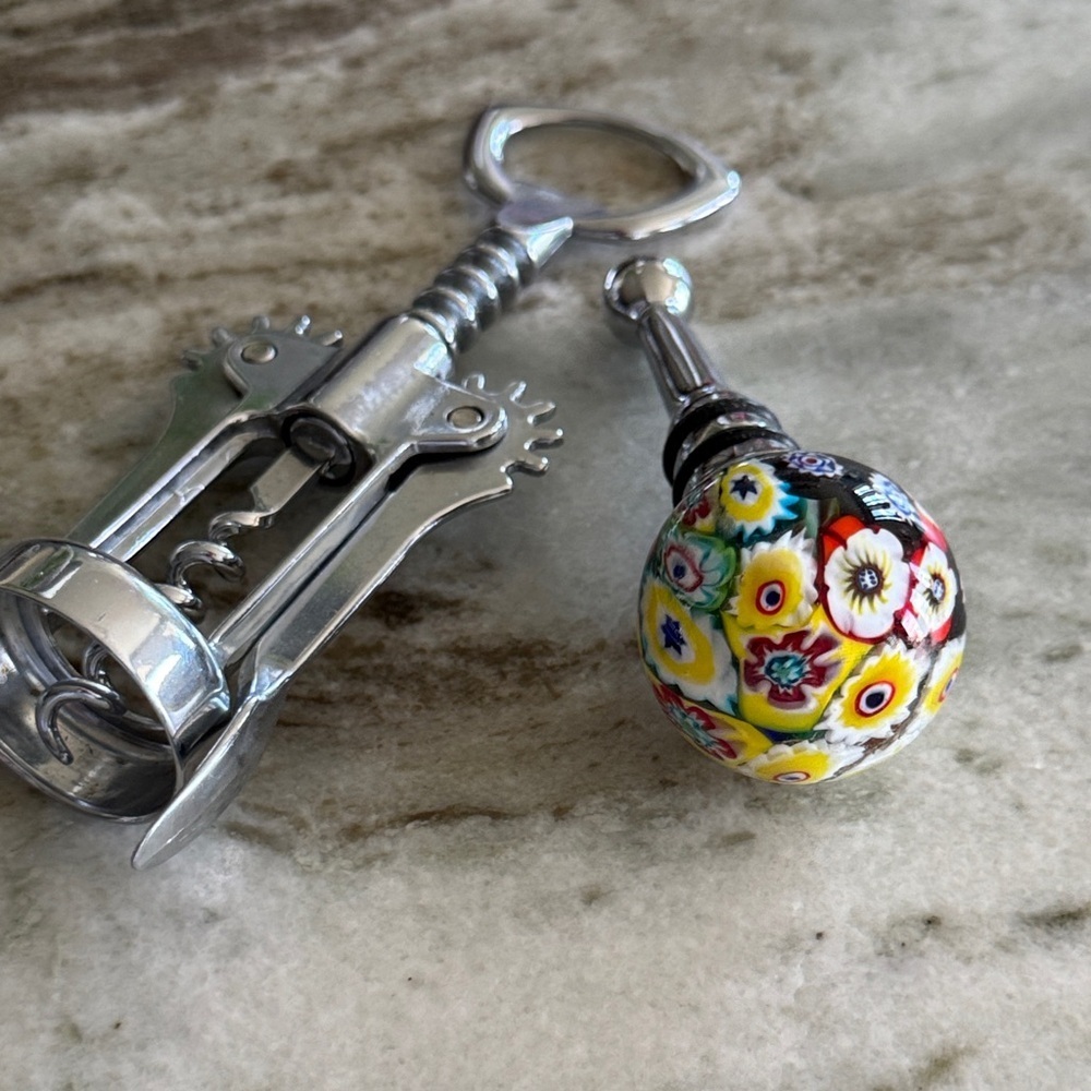 Vintage Millefiori Murano Style Multicolor Glass Bottle Stopper - Picture 6 of 9